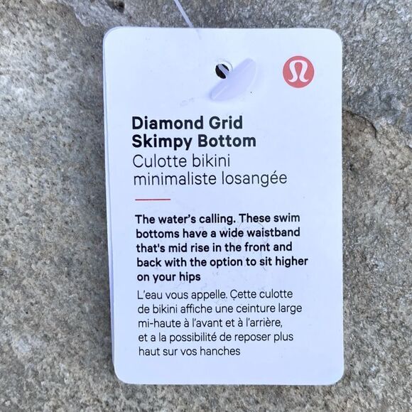 Lululemon Magenta Diamond Grid Skimpy-Fit Swim Bikini Bottoms. Size 8. (NWT)! - Picture 9 of 13